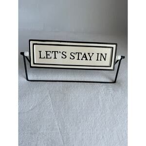 Hearth & Hand Magnolia Reversible Metal Sign Lets Go Out Stay In Industrial Farm